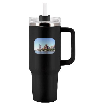 Discover Manhattan NY - Manhattan Skyline on a Clear Day Tumblers 40 Oz With Handle