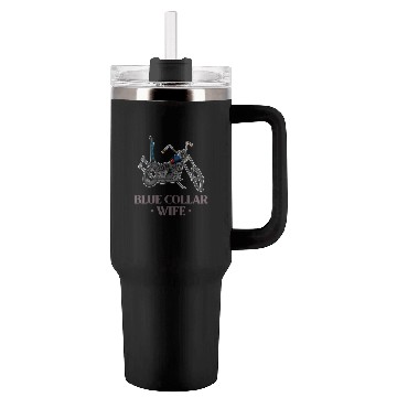 Discover Blue Collar Wife Motorcycle Tumblers 40 Oz With Handle