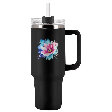 Discover Color Splash: pink flower Tumblers 40 Oz With Handle