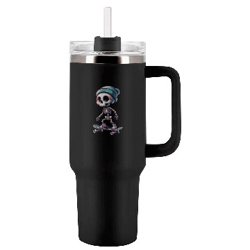 Discover Skeleton Skater Street Skating Tumblers 40 Oz With Handle