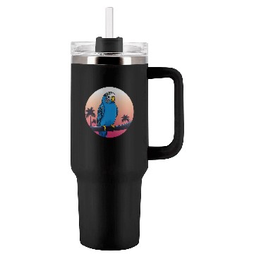 Discover Synthwave Blue Budgie 2 Tumblers 40 Oz With Handle