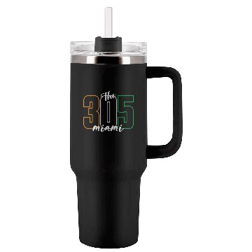 Discover Miami 305 Area Code - Typography Art Tumblers 40 Oz With Handle