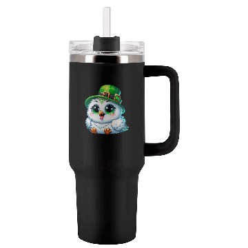 Discover St. Patrick's Cute Snowy Owl Tumblers 40 Oz With Handle