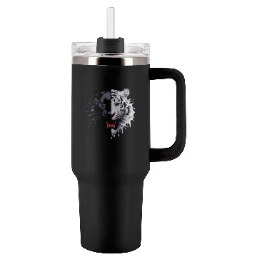 Discover 3D realistic black panther & Leopart Design Tumblers 40 Oz With Handle