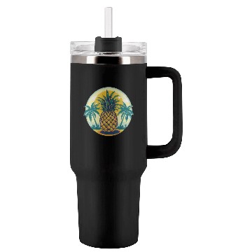 Discover Classic Pineapple and Palm Trees Tumblers 40 Oz With Handle