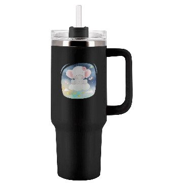 Discover Baby Elephant Ride Up To Sky Using Cloud Excited Tumblers 40 Oz With Handle