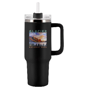 Discover Glacier National Park Retro US Montana Parks Tumblers 40 Oz With Handle