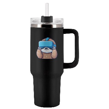 Discover Sloth as VR Gamer: Cool and Digital Tumblers 40 Oz With Handle