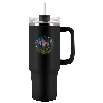 Discover Enchanted Forest: Mystical Twilight Tumblers 40 Oz With Handle