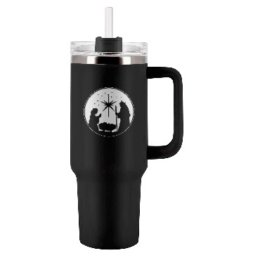 Discover Nativity Scene Silhouette Christmas Market Vendor Tumblers 40 Oz With Handle