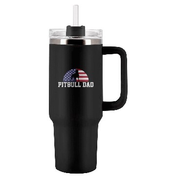Discover Pitbull Dad Embracing USA Flag Merica Pride Art Tumblers 40 Oz With Handle