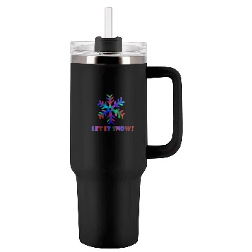 Discover Let it Snow! (Colorful Snowflake Design) Tumblers 40 Oz With Handle