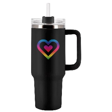 Discover Rainbow Heart Homosexuality LGBT Love Tumblers 40 Oz With Handle