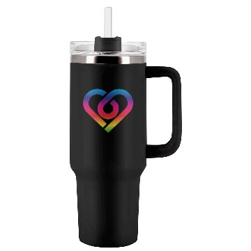 Discover Rainbow Heart Homosexuality LGBT Love Tumblers 40 Oz With Handle