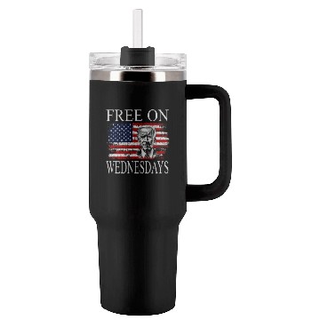 Discover Free On Wednesdays US Flag Patriotic Joe Biden Tumblers 40 Oz With Handle