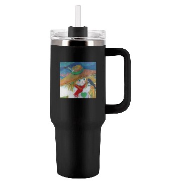 Discover Cute Scarecrow And Barn Swallow Illustration Tumblers 40 Oz With Handle