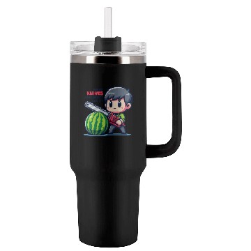 Discover Cutting Watermelon - Melon Chainsaw Tumblers 40 Oz With Handle