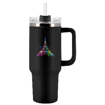 Discover Street style graphic design of the Eiffel Tower Tumblers 40 Oz With Handle