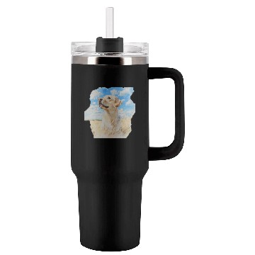 Discover Nature Labrador Retriever Field Art Lab Watercolor Tumblers 40 Oz With Handle