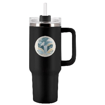 Discover Serenity Waterfall and Bird Tumblers 40 Oz With Handle