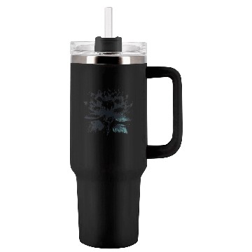 Discover Modern Lotus with Brushstroke Effect 2 Tumblers 40 Oz With Handle