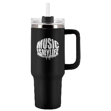 Discover Music is my Life Love Saying Graffiti Spray Drops Tumblers 40 Oz With Handle