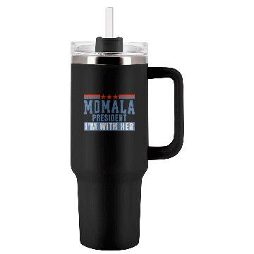 Discover MOMALA PRESIDENT: I'M WITH HER Kamala Harris 2024 Tumblers 40 Oz With Handle