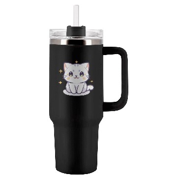Discover Meow Series: Starry Eyes Tumblers 40 Oz With Handle