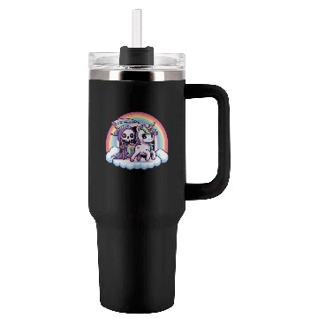 Discover Cute Reaper And Unicorn Rainbow Tumblers 40 Oz With Handle