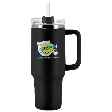 Discover WTF Wine Turkey Family Funny Thanksgiving Tumblers 40 Oz With Handle