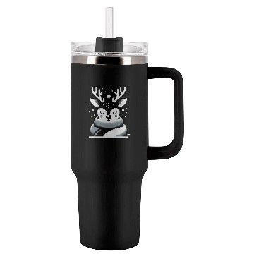 Discover Winter Serenity Deer Illustration Tumblers 40 Oz With Handle