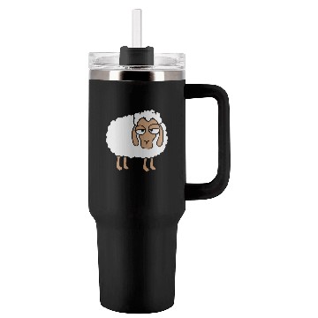 Discover Sheep Tired Bored Look Little Sweet Lamb Bad Mood Tumblers 40 Oz With Handle