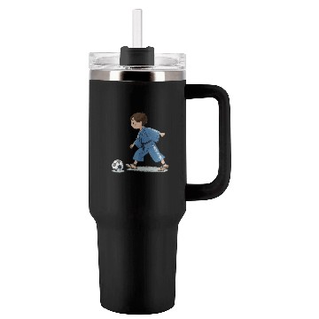 Discover Boy in kimono playing soccer Tumblers 40 Oz With Handle