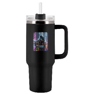 Discover Motorcycle cyberpunk in city Tumblers 40 Oz With Handle