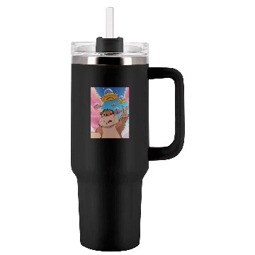 Discover Capybara funny Anime Selfie with UFOs Weird Tumblers 40 Oz With Handle