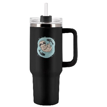 Discover Pisces Zodiac Sloth Relaxing with Fish Dreams Tumblers 40 Oz With Handle