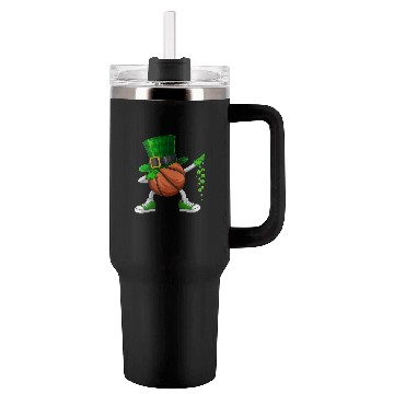 Discover Funny Dabbing Shamrock Basketball St Patrick's Day Tumblers 40 Oz With Handle