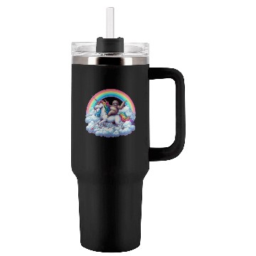 Discover Sloth Riding Unicorn Under Rainbow Fantasy Tumblers 40 Oz With Handle