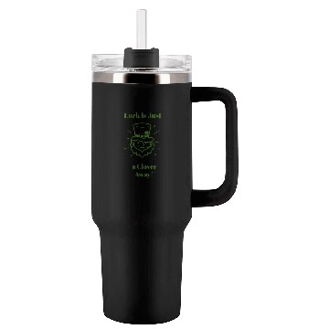 Discover Luck is just a clover away Tumblers 40 Oz With Handle