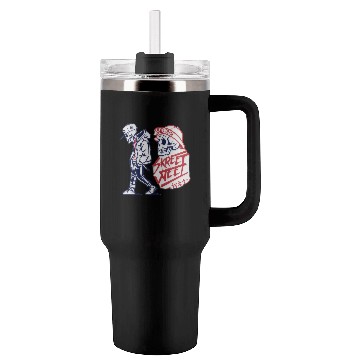 Discover Cyber Samurai Skull – Streetwear Graffiti Tumblers 40 Oz With Handle