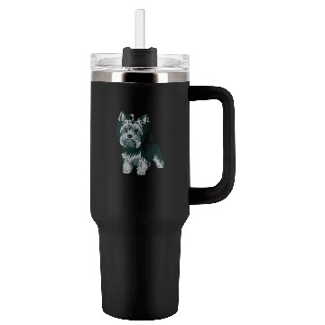 Discover Adorable Yorkshire Terrier Art for Dog Lovers Tumblers 40 Oz With Handle