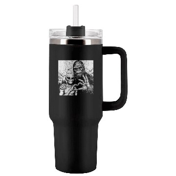 Discover Bigfoot and alien Sasquatch love hand sign Weird S Tumblers 40 Oz With Handle
