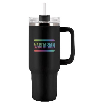 Discover Vagitarian Vegetarian Funny Lesbian LGBTQ Pride Tumblers 40 Oz With Handle
