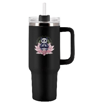 Discover Meditating Panda on Lotus Tumblers 40 Oz With Handle