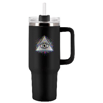 Discover Illuminati - Psychedelic Seeing Eye - Evil Eye Tumblers 40 Oz With Handle