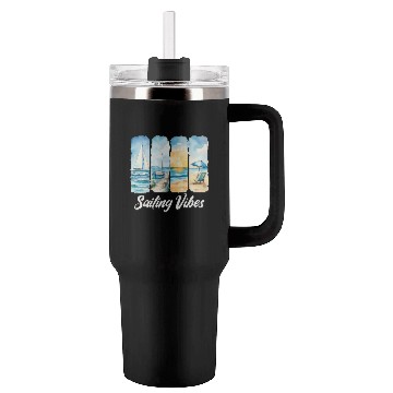 Discover Sailing Vibes - Feel the Ocean Tumblers 40 Oz With Handle