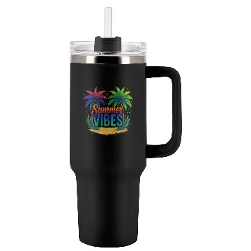 Discover Summer Vibes, Summer Vacation Tumblers 40 Oz With Handle