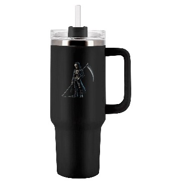 Discover Dark Skeleton Warrior with Scythe and Hooded Jacke Tumblers 40 Oz With Handle