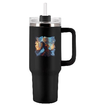 Discover Fire Elf Sorceress with Blazing Spell Power Tumblers 40 Oz With Handle