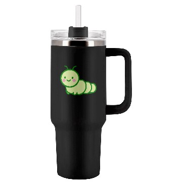 Discover Cute Green Caterpillar- Adorable Insect Lover Tumblers 40 Oz With Handle